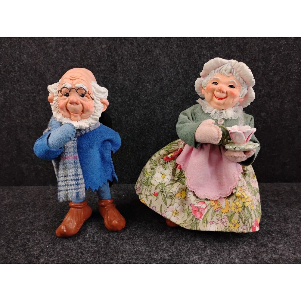 Vintage Simpich Character Doll Elf Rare Lily Woman & Old Man Gusty? Elves Figure